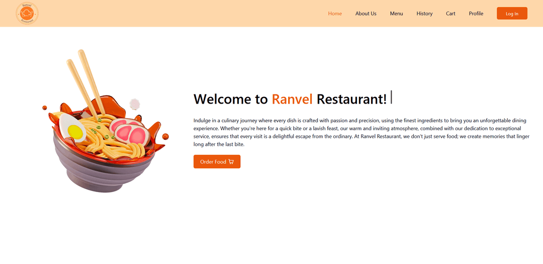 Ranvel Restaurant Website